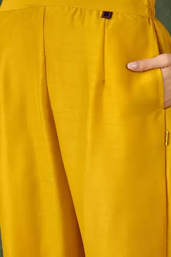 Yellow women kurta pant dupatta set