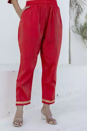 Pink women kurta pant dupatta set
