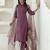Purple women kurta pant dupatta set