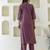 Purple women kurta pant dupatta set