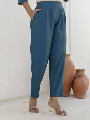 Blue women kurta pant dupatta set 4