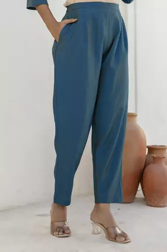 Blue women kurta pant dupatta set