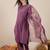 Purple women kurta pant dupatta set