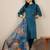 Blue women kurta pant dupatta set