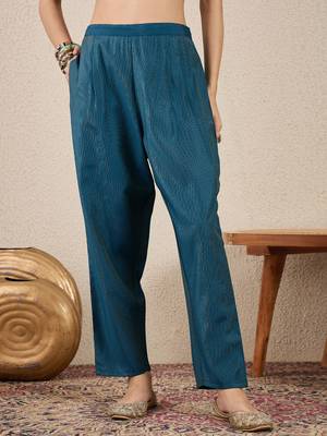 Blue women kurta pant dupatta set 4