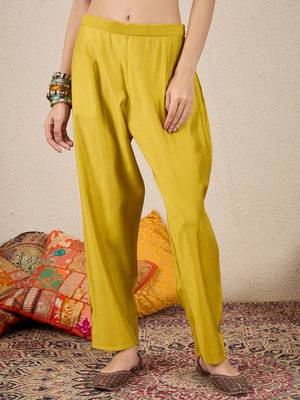 Yellow women kurta pant dupatta set 4