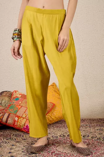 Yellow women kurta pant dupatta set