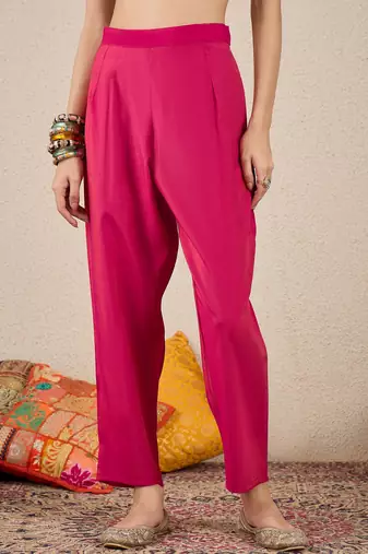 Pink women kurta pant dupatta set