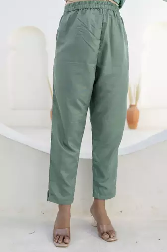 Light green women kurta pant dupatta set