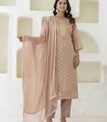 Pink women kurta pant dupatta set
