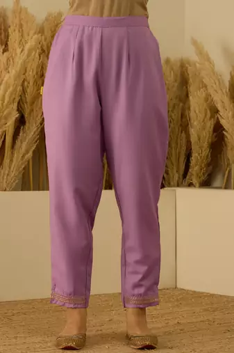 Purple women kurta pant dupatta set