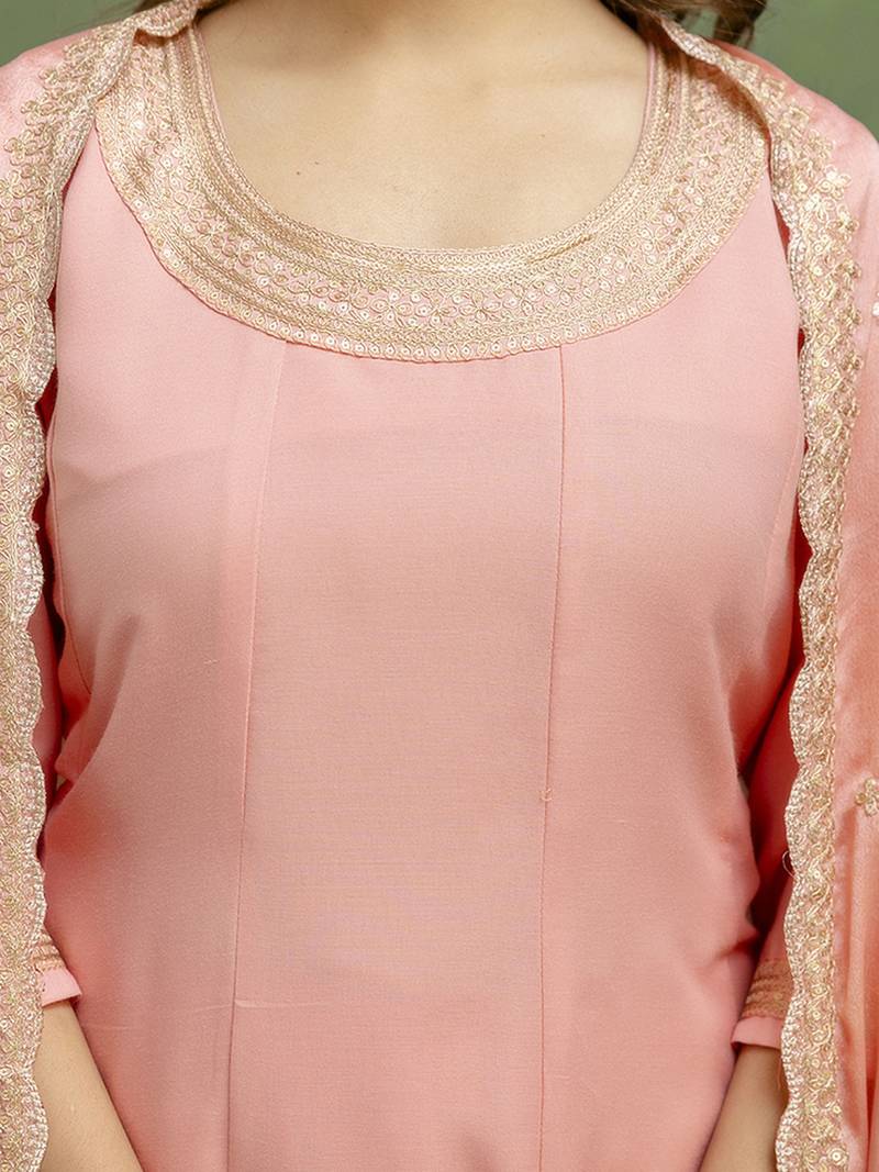 Pink women kurta pant dupatta set