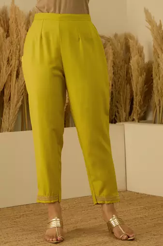Yellow women kurta pant dupatta set