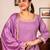 Purple women kurta pant dupatta set