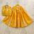 Yellow art silk woven kids lehenga choli