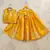 Yellow art silk woven kids lehenga choli