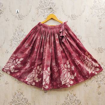Maroon art silk woven kids lehenga choli 3