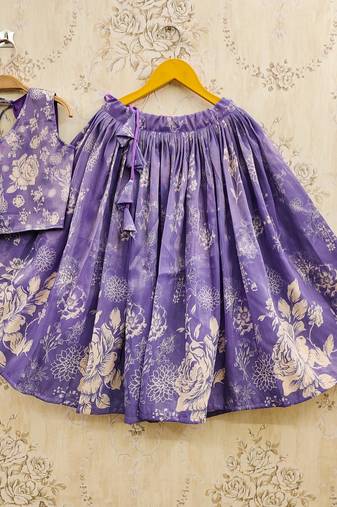 Pink art silk woven kids lehenga choli