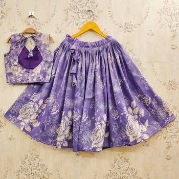 Pink art silk woven kids lehenga choli 3
