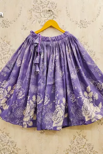 Pink art silk woven kids lehenga choli