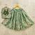 Green art silk woven kids lehenga choli