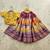 Yellow viscose rayon printed kids lehenga choli
