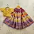 Yellow viscose rayon printed kids lehenga choli