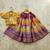 Yellow viscose rayon printed kids lehenga choli