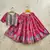 Pink viscose rayon printed kids lehenga choli