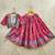 Pink viscose rayon printed kids lehenga choli