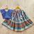 Blue viscose rayon printed kids lehenga choli