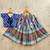 Blue viscose rayon printed kids lehenga choli