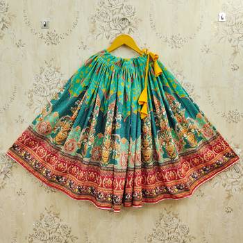 Multicolor viscose rayon printed kids lehenga choli 3