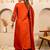 Orange women kurta pant dupatta set