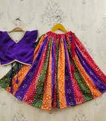 Multicolor silk  kids lehenga choli
