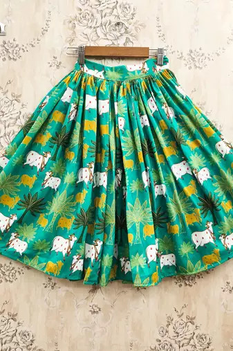 Turquoise silk  kids lehenga choli