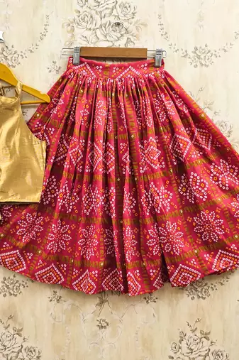 Red silk blend  kids lehenga choli