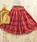 Red silk blend  kids lehenga choli