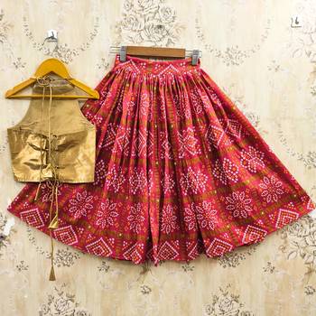 Red silk blend  kids lehenga choli 2