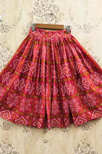 Red silk blend  kids lehenga choli