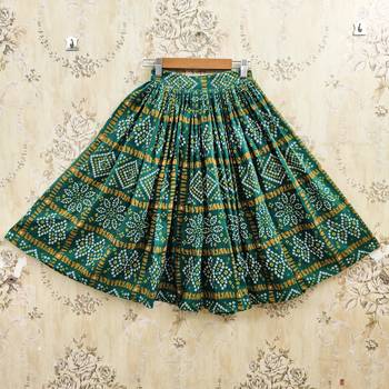 Green silk blend  kids lehenga choli 3