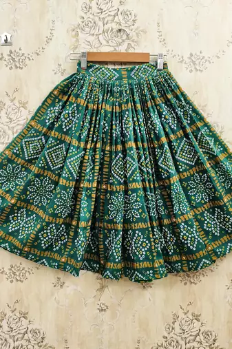 Green silk blend  kids lehenga choli