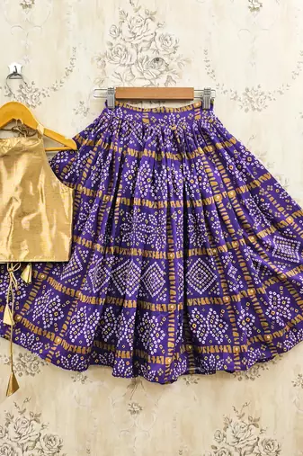 Purple silk blend  kids lehenga choli