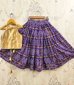 Purple silk blend  kids lehenga choli