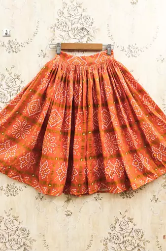 Orange silk blend  kids lehenga choli