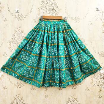Turquoise silk blend  kids lehenga choli 3