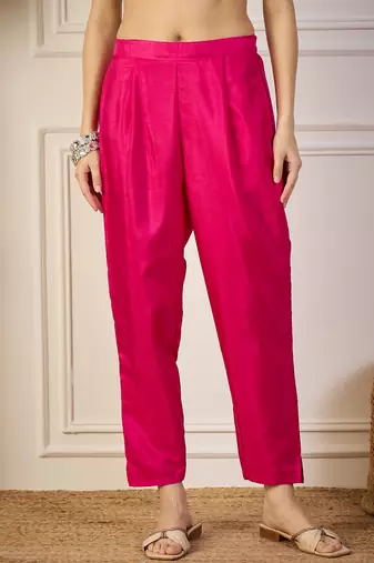Pink women kurta pant dupatta set
