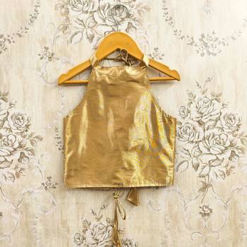 Turquoise silk blend  kids lehenga choli 4