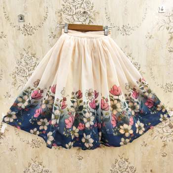 Blue faux georgette  kids lehenga choli 3