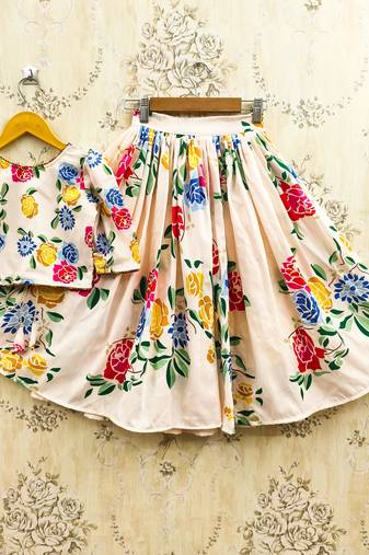 White cotton  kids lehenga choli